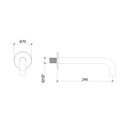 картинка ALMAR Излив настенный 24 cм для ванны с круглым отражателем, цвет хром от магазина Сантехстрой
