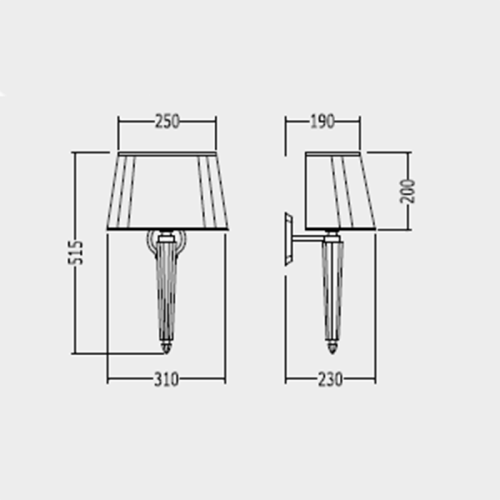 картинка Devon Crystal Светильник настенный с абажуром 31*23*h51,5cм, IP20, фурнитура: хром от магазина Сантехстрой