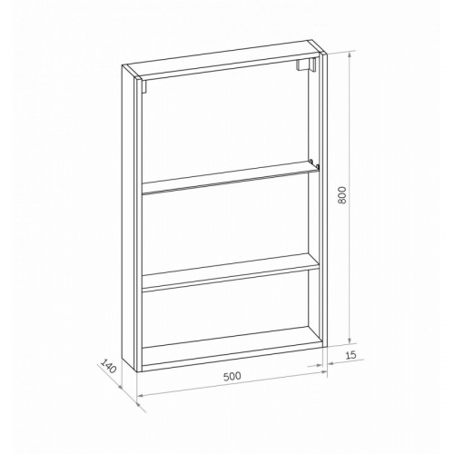 картинка Зеркало-шкаф Art&Max Foggia 50 AM-Fog-500-800-1D-R-DS-F-Nero правый черный от магазина Сантехстрой