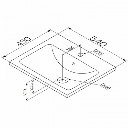 картинка M85AWCC0552WG64 X-Joy, Раковина мебельная, керамическая, 55 см, встроенная, цвет: белый, глянец от магазина Сантехстрой