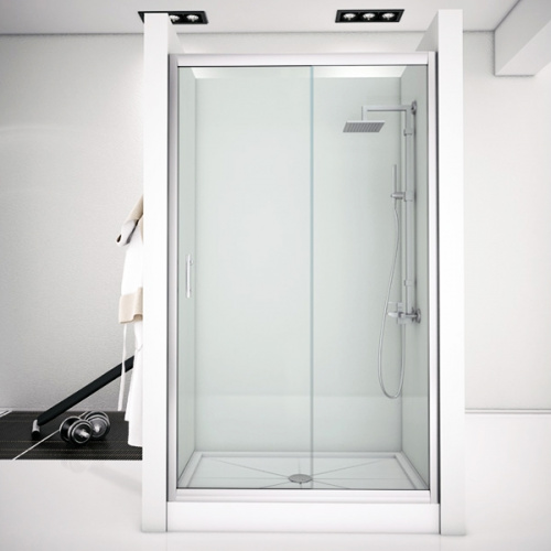 картинка Душевая дверь Aquanet Alfa NAA6121 140 168421 профиль Хром стекло прозрачное от магазина Сантехстрой