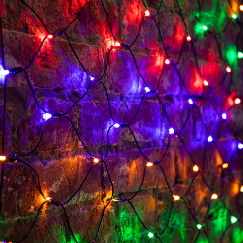 картинка Гирлянда Сеть 2х1,5м,  черный ПВХ,  288 LED Мультиколор от магазина Сантехстрой