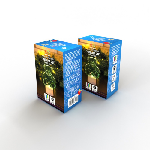 картинка Фигура светодиодная на подставке Мишка 2D,  RGB от магазина Сантехстрой