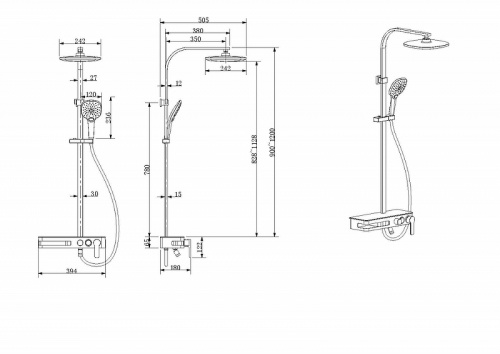 картинка Душевая система Bravat Meissen F6277312CP-A-ENG Хром от магазина Сантехстрой