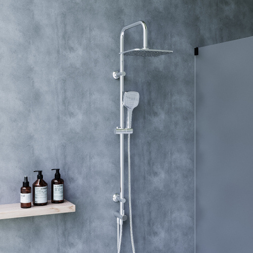 картинка D0712000 Norma душевая система  с квадратными лейками, хром от магазина Сантехстрой