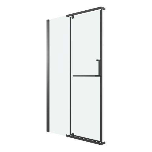 картинка Дверь в нишу 100.K33.03.100.21.00 Pragma (100*195) черный матовый, стекло прозрачное, 1 место от магазина Сантехстрой