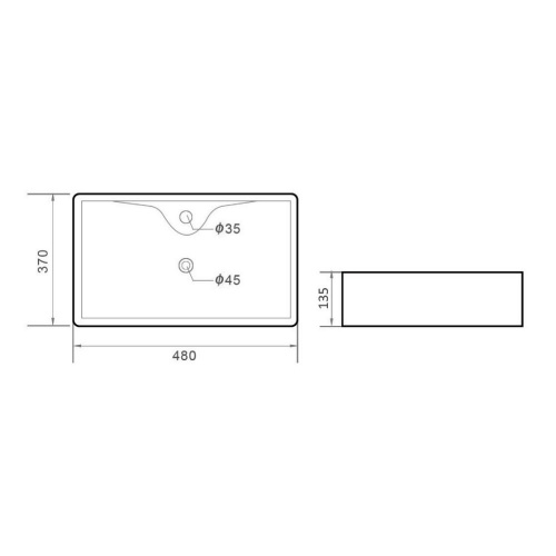 картинка Раковина Orange B01-475mb накладная, матовый черный от магазина Сантехстрой