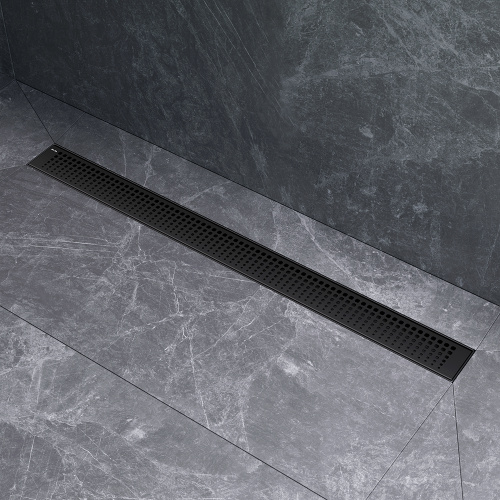 картинка W01SC-P11-080-01BM MasterFlow Трап для душа линейный универс затвор Cut Gradient 80см цвет черн мат от магазина Сантехстрой