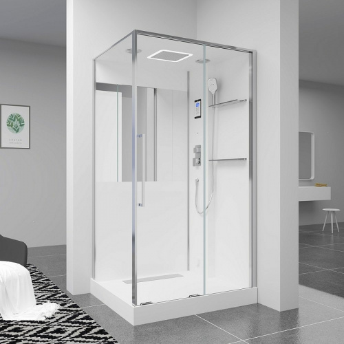 картинка Душевая кабина Black&White Galaxy G8898 115х90 889800 с паром без гидромассажа от магазина Сантехстрой