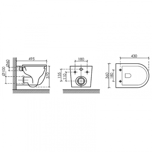 картинка Подвесной унитаз Ceramicanova Uno Rimless CN4007MB от магазина Сантехстрой