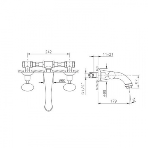 картинка Nicolazzi Встраиваемая часть для смесителя из стены 2207 (со склада продаем с внеш/частью 2207EXTCR29) от магазина Сантехстрой