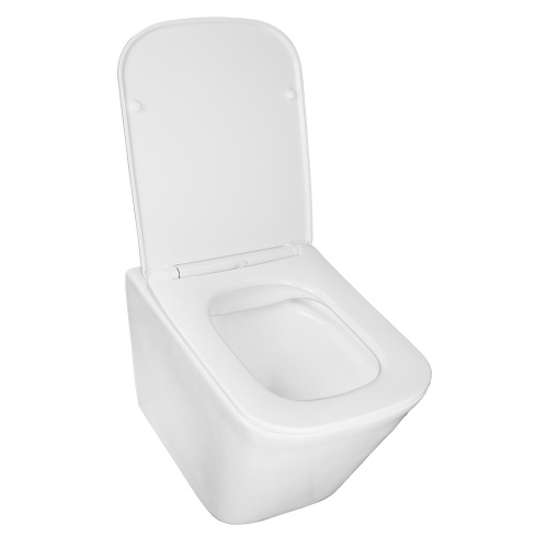 картинка Унитаз подвесной Azario Hugo 350х480х363, безободковый, с быстросъемным сиденьем микролифт (AZ-3103) от магазина Сантехстрой