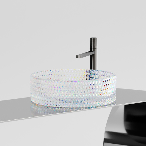 картинка CN6059 Умывальник чаша накладная круглая (цвет неон) Cristal 360*360*112мм от магазина Сантехстрой