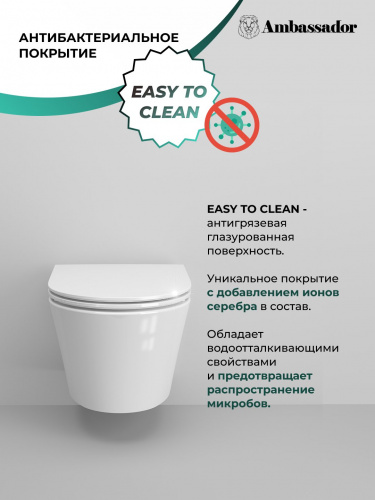 картинка Унитаз Ritz 233K19004RS (475*360*350) подвесной БЕЗОБОДКОВЫЙ, 2 места от магазина Сантехстрой