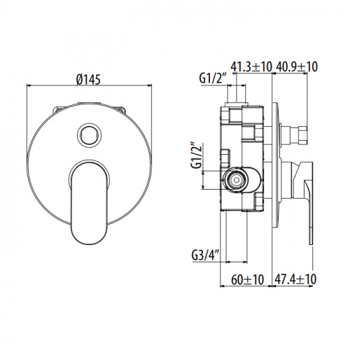 картинка Gattoni H2Omix7000 Смеситель встроенный на 2 выхода с коробкой GBOX, цвет хром (Снято с пр-ва) от магазина Сантехстрой