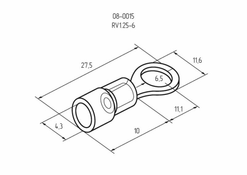 картинка Наконечник кольцевой изолированный ø 6.5 мм 0.5-1.5 мм² (НКи 1.5-6/НКи 1,25-6) красный REXANT от магазина Сантехстрой