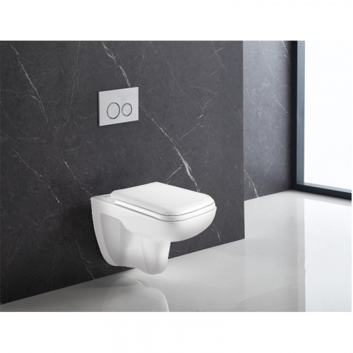 картинка Унитаз подвесной Azario Pavia 550х350х375 безободковый с сидением микролифт (AZ-2005) от магазина Сантехстрой