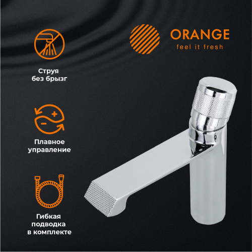 картинка Orange SOLE M03-021cr Смеситель для раковины с декором от магазина Сантехстрой