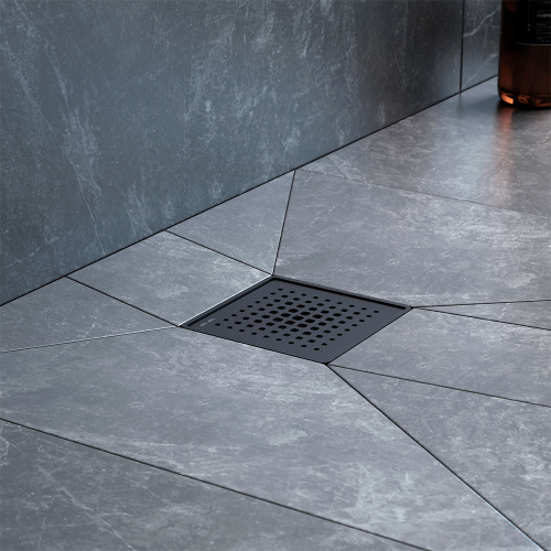 картинка W01BD-P11-010-01BM MasterFlow Трап для душа точечный универс затвор Cut Gradient 10см цвет черн мат от магазина Сантехстрой