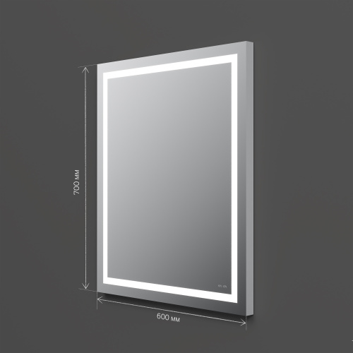 картинка M91AMOX0601WG Универсальное зеркало настенное с контурной LED-подсветкой, 60 см от магазина Сантехстрой