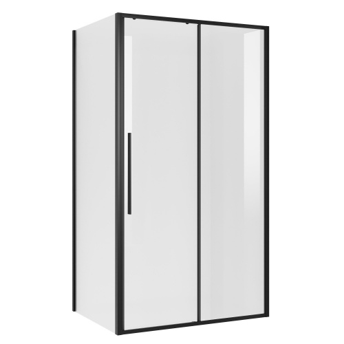 картинка Душевое ограждение Niagara Nova NG-84-11AB-A90B-34 (110х90х195) прямоугольник,черный матовый,дверь раздвижная,стекло прозрачное,2 места от магазина Сантехстрой