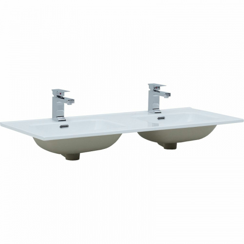 картинка Раковина Aquanet Flat 120 812-120D 254367 двойная Белая от магазина Сантехстрой