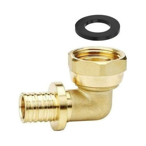 картинка Угол VARMEGA Slide-fit 90 гр., ВР, 16x1/2quot;, с накидн. гайкой, аксиальный, латунь, VM51911 от магазина Сантехстрой
