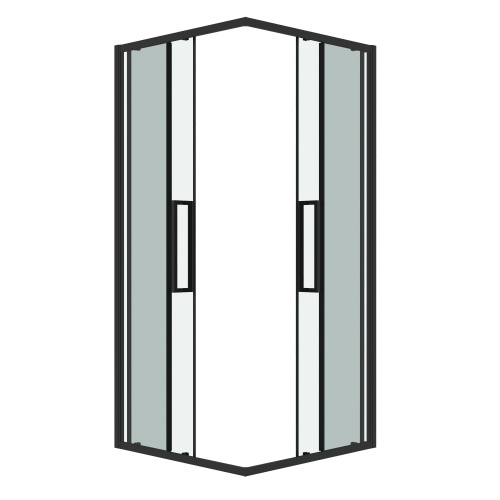 картинка Душевое ограждение Grossman Cosmo 300.K33.02.9090.21.00 (90х90х195) квадрат,раздвижная,черный матовый,стекло прозрачное, 1 место от магазина Сантехстрой
