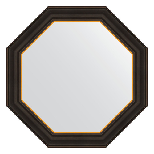 картинка Зеркало Evoform Octagon BY 3875 64x64 черное дерево с золотом от магазина Сантехстрой
