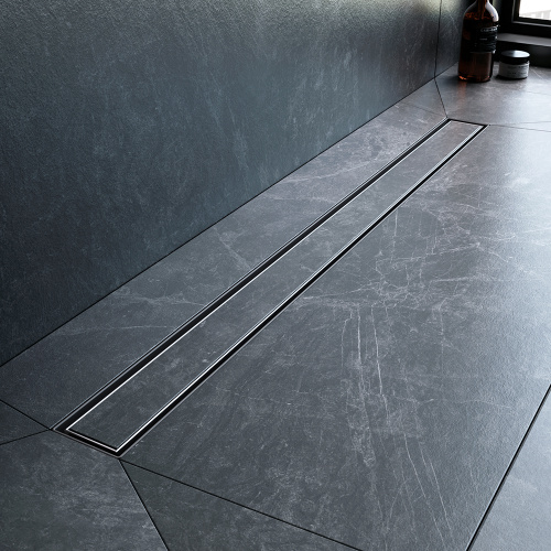 картинка W01SC-U11-090-04SB MasterFlow Трап для душа линейный универс затвор Tile 90см цвет сталь мат от магазина Сантехстрой