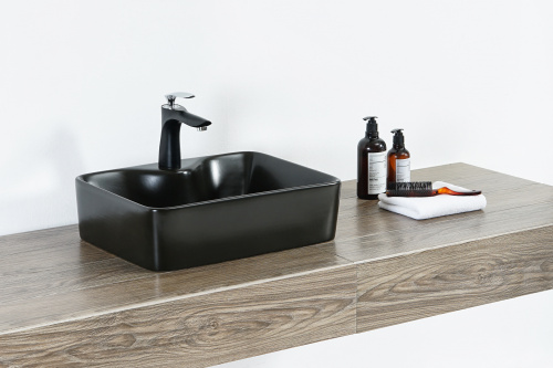 картинка Раковина Orange B01-475mb накладная, матовый черный от магазина Сантехстрой