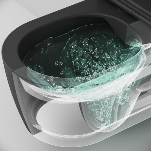 картинка C8F1701MBSC Func подвесной унитаз 54 см FlashClean с сиденьем микролифт, черн мат от магазина Сантехстрой