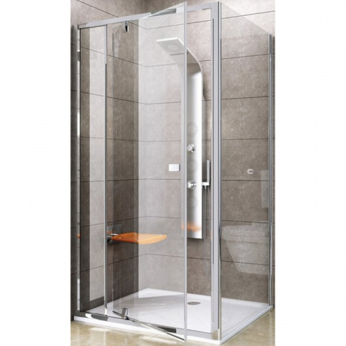 картинка Cтенка для душевого уголка Ravak Pivot PPS-80 90G40C00Z1 профиль Хром стекло прозрачное от магазина Сантехстрой