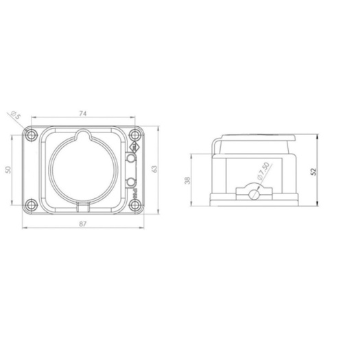 картинка Розетка штепсельная влагозащищенная,  с/з, 16 А,  IP54 каучук REXANT от магазина Сантехстрой