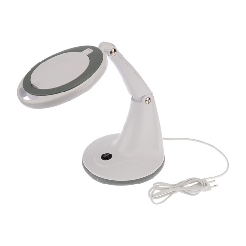 картинка Лупа настольная 3D с подсветкой 30 SMD LED,  ø100мм,  белая (2012B, ВО) REXANT от магазина Сантехстрой