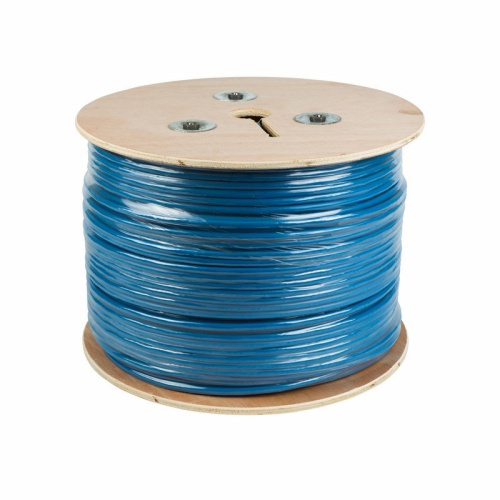 картинка Кабель витая пара F/UTP,  CAT 6, PVC,  4PR,  23AWG, INDOOR, SOLID,  синий,  305 м,  REXANT от магазина Сантехстрой