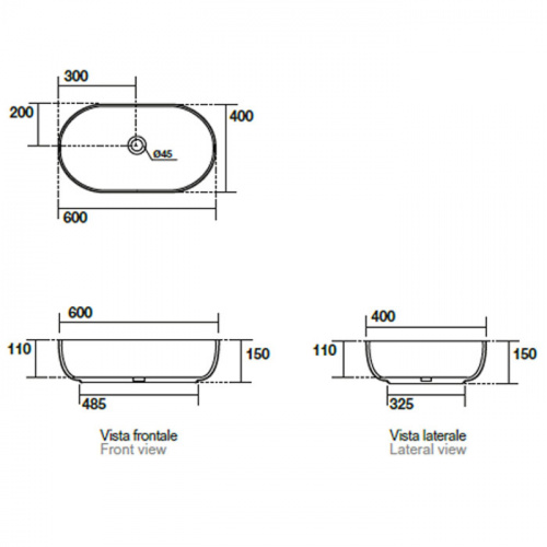 картинка Kerasan Nolita Раковина 60х40 см, без отв., цвет: белый матовый от магазина Сантехстрой