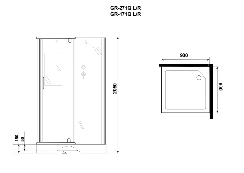 картинка Душ.каб. GR271QR (90*90*205) GROSSMAN Classic 4 места от магазина Сантехстрой
