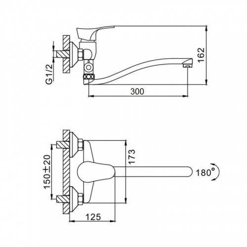 фото смеситель для ванны d-lin d140305, хром
