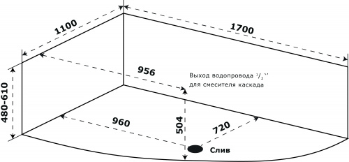 картинка Ванна акриловая Azario Микона 170х110 левая от магазина Сантехстрой