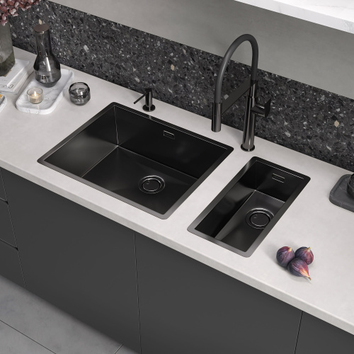 картинка Кухонная мойка Reflexion Como RX2022BL оружейная сталь от магазина Сантехстрой