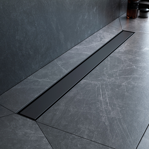 картинка W01SC-U11-080-04BM MasterFlow Трап для душа линейный универс затвор Tile 80см цвет черн мат от магазина Сантехстрой