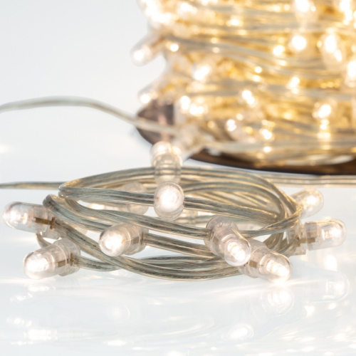 картинка Гирлянда LED Клип-лайт 12 V,  прозрачный ПВХ,  150 мм,  цвет диодов Теплый белый,  Flashing (Белый) от магазина Сантехстрой