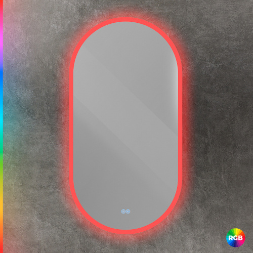 картинка Зеркало Cezares Ellisse 50 CZR-SPC-ELS-500-950-RGB-TCH с подсветкой с сенсорным выключателем и функцией памяти от магазина Сантехстрой