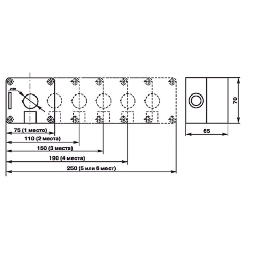 картинка Корпус пластиковый КП 4 кнопки 22 мм от магазина Сантехстрой