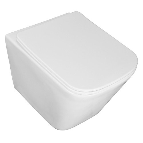 картинка Унитаз подвесной Azario Hugo 350х480х363, безободковый, с быстросъемным сиденьем микролифт (AZ-3103) от магазина Сантехстрой