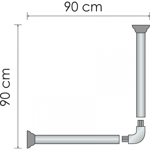 картинка Карниз для ванны WasserKRAFT Kammel 90x90 SC-839090 Белый от магазина Сантехстрой