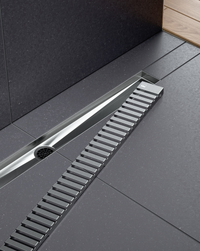 картинка Душевой лоток TIMO Drain System 700 с вставкой "lines", Хром (DS230107/00) от магазина Сантехстрой