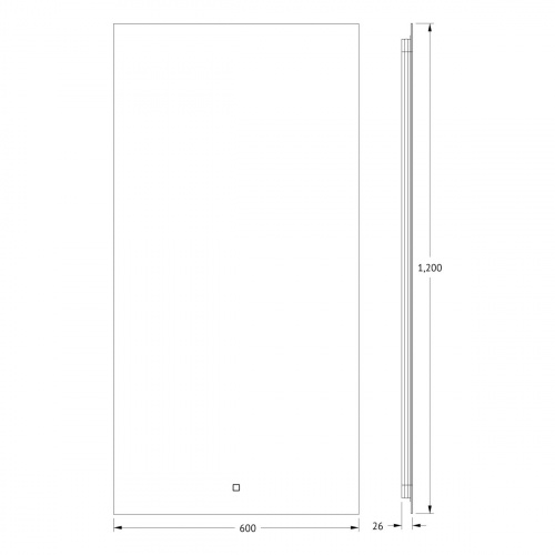картинка Зеркало с фацетом и LED-подсветкой настенное GLOW DEFESTO 60x120 см, DF 2518S от магазина Сантехстрой