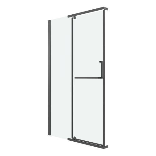 картинка Дверь в нишу 100.K33.03.110.42.00 Pragma (110*195) графит сатин, стекло прозрачное, 1 место от магазина Сантехстрой